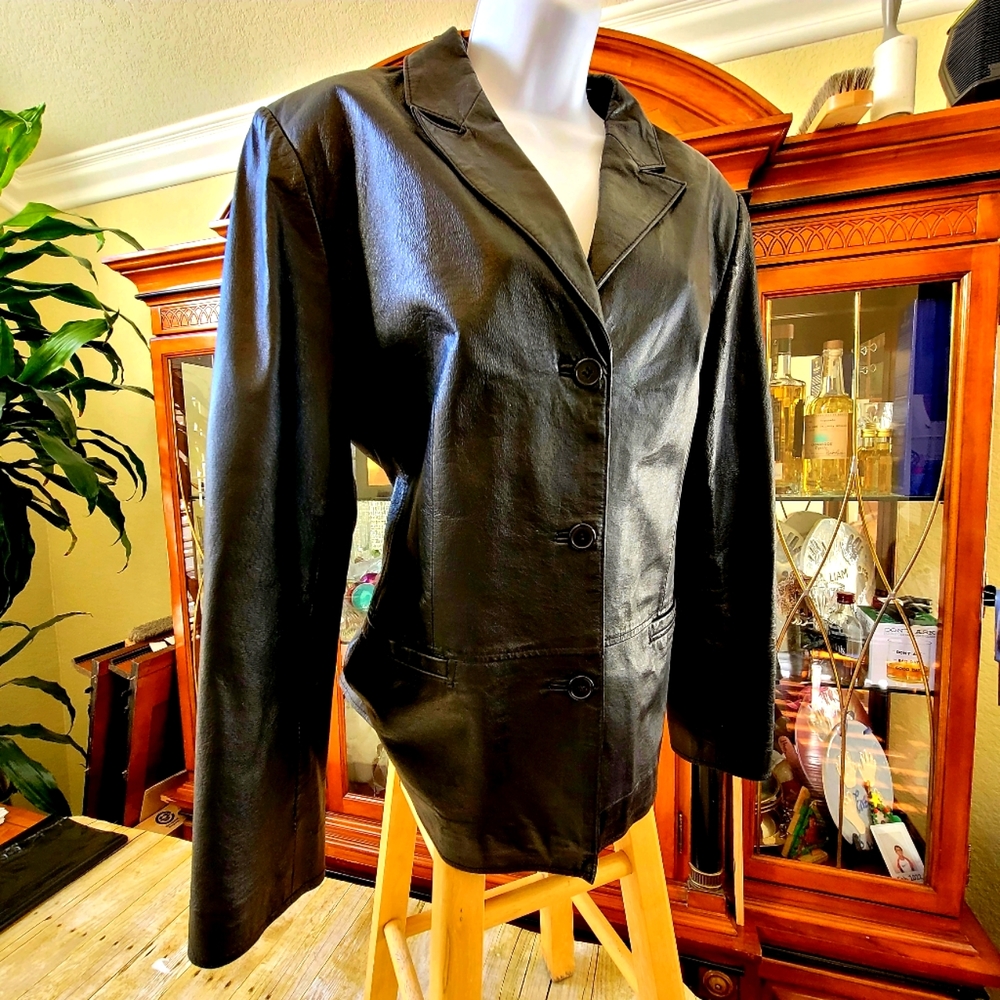 Clio Black Leather Jacket